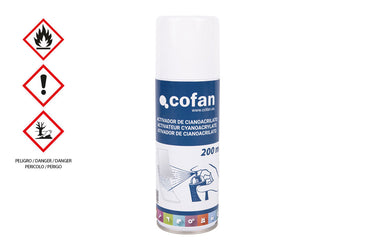 Cofan – Activador de Cianoacrilato 200 ml | Secado Rápido | Ideal para Superficies Porosas y Materiales Sensibles | Formato Unitario o Caja de 6